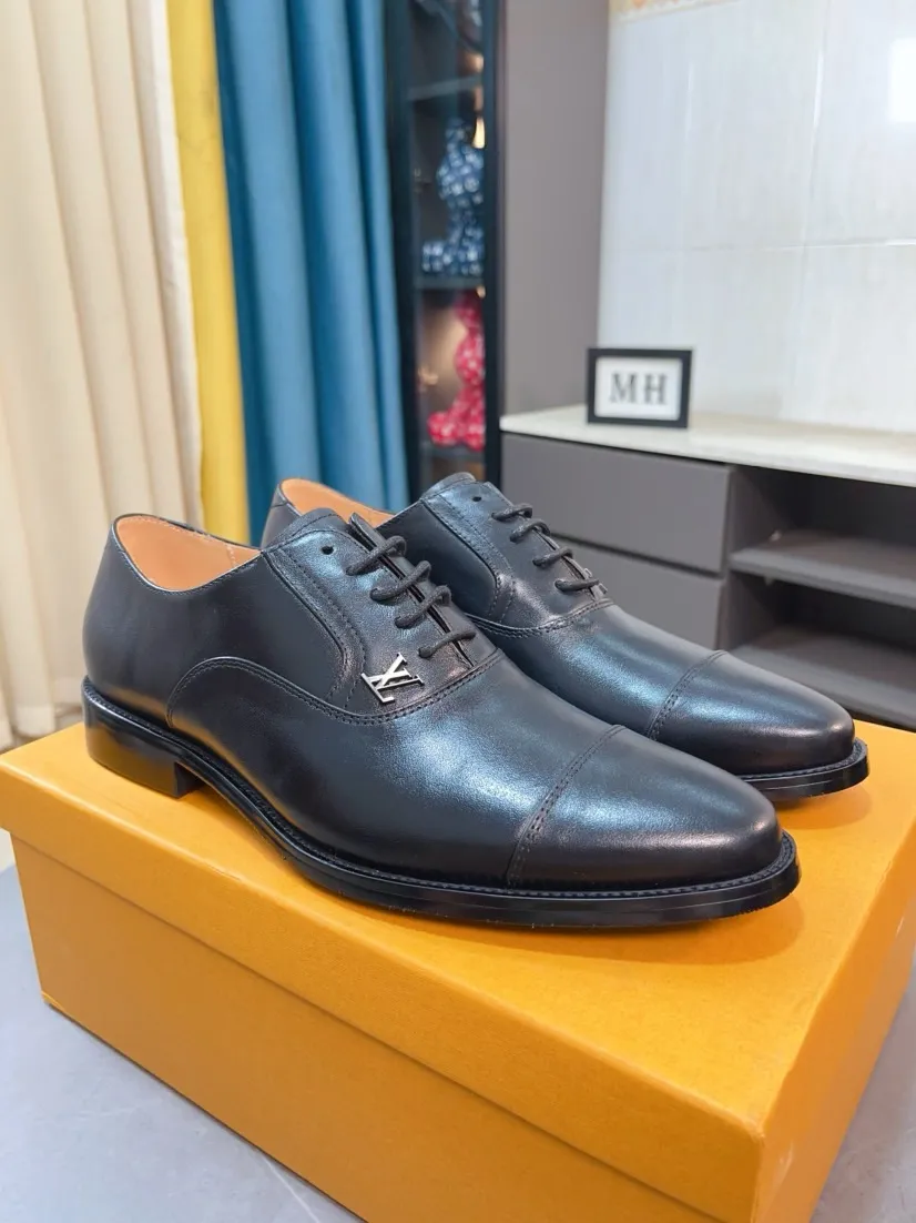 Men's men's shoes 💰520🌸🌸【LV Louis Vuitton】~ New product 🆕High-end original men's 🚹Business casual leather shoes, made of original cowhide open-edge bead fabric➕comfortable and soft cowhide lining➕cowhide insole, original LOGO rubber non-slip outsole. Code number: 38-44